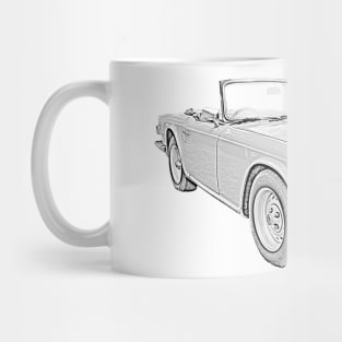 Triumph TR6 1970s classic sports car monochrome Mug